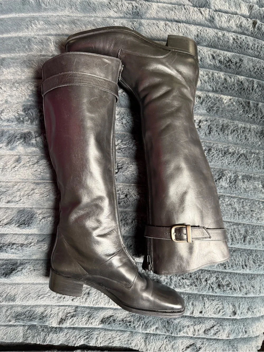 Vintage J. D. Mizrachi Black Leather Knee-High Riding Boots